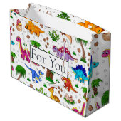 Dinosaur Kinder patroon voor u grote cadeau Groot Cadeauzakje (Achterkant Gekanteld)