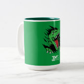 Dinosaur kinder tweekleurige koffiemok (Voorkant links)