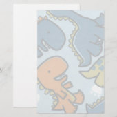 Dinosaur KinderBriefpapier Briefpapier (Voorkant / Achterkant)