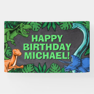 Dinosaur Kinderen Dino Jurassic Trex Boy Birthday Spandoek