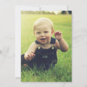 Dinosaur kinderen verjaardagsfeestje baby foto gee kaart (Achterkant)