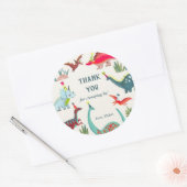 Dinosaur kinderen verjaardagsfeestje ronde sticker (Envelop)