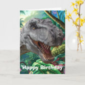 Dinosaur kinderen verjaardagskaart kaart (Gele Bloem)