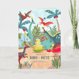 Dinosaur kinderen verjaardagskaart kaart