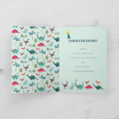 Dinosaur kinderen verjaardagskaart kaart (Binnen)