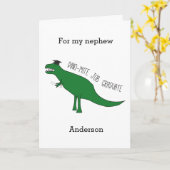 Dinosaur Kindergarten Preschool Afstuderen Kaart (Gele Bloem)