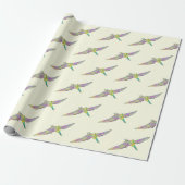Dinosaur kleurig pterodactylpatroon cadeaupapier (Uitgerold)