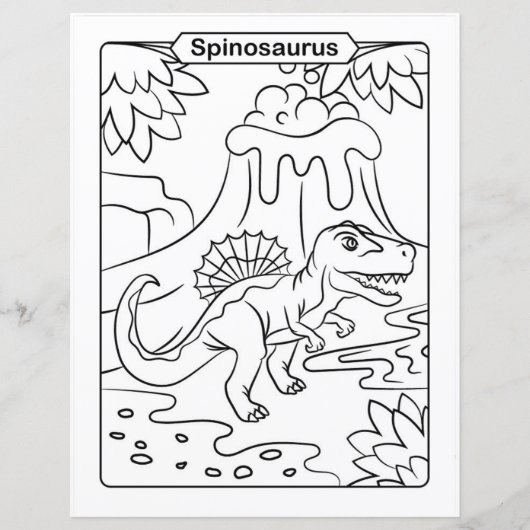 Dinosaur-kleurpagina - Spinosaurus (Voorkant)