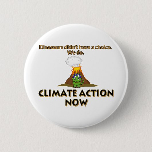 Dinosaur klimaatverandering ronde button 5,7 cm (Voorkant)