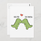 Dinosaur knuffelt me briefkaart (Voorkant / Achterkant)