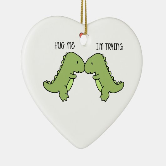 Dinosaur knuffelt me keramisch ornament (Rechts)