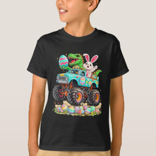 Dinosaur Konijn Met Vrachtwagen Pasen Grappige Eie T-shirt