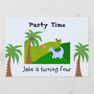 Dinosaur Land Birthday Party Invitation Kaart