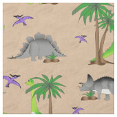 Dinosaur Land Cute Dino Stof (Close Up)