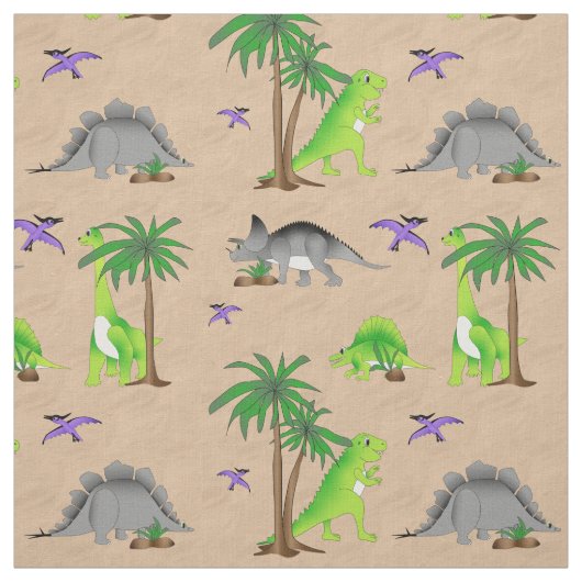 Dinosaur Land Cute Dino Stof (Swatch)