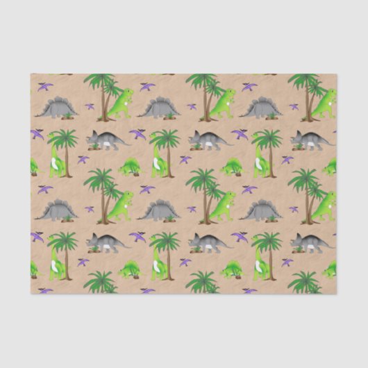 Dinosaur Land Cute Dino Tissuepapier (Voorkant)