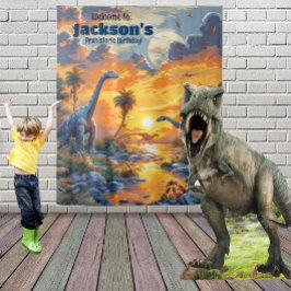 Dinosaur Land Prehistorische Verjaardag Hanging Wandkleed
