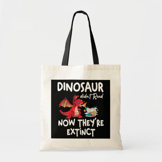 Dinosaur las nu niet meer dat ze gek zijn tote bag (Voorkant)