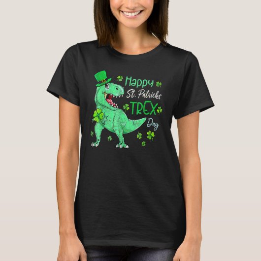 Dinosaur Leprechaun Happy St Pat T-Rex St Patrick' T-shirt (Voorkant)