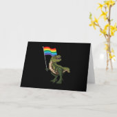 Dinosaur LGBT Gay Lesbian Transgender Nonbinary Kaart (Gele Bloem)