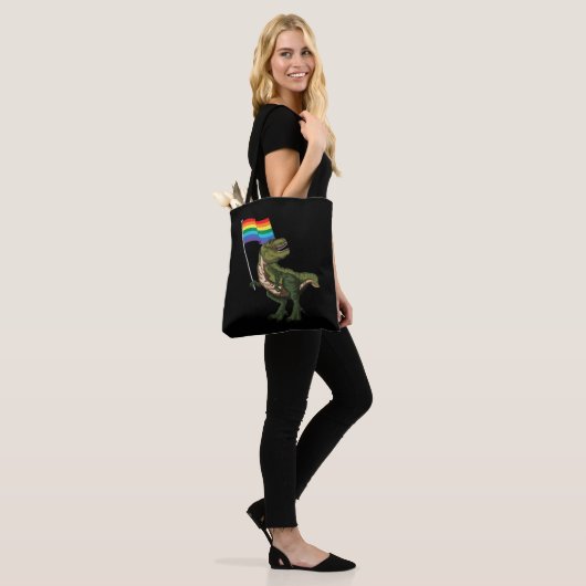 Dinosaur LGBT Gay Lesbian Transgender Nonbinary Tote Bag (Op model)