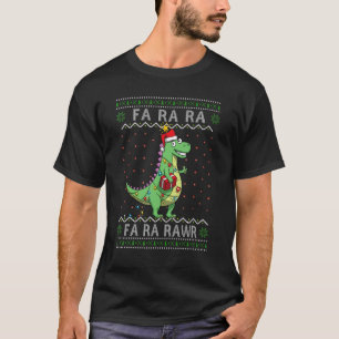 Dinosaur Light met kerstmis Fa Ra Rawr UGLY Rex T-shirt