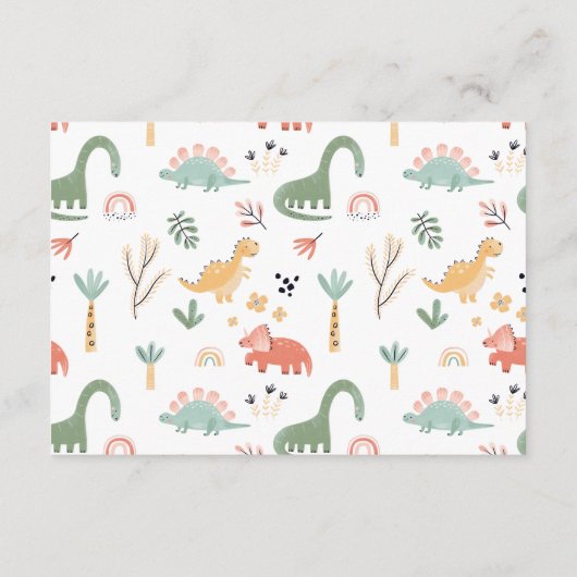 Dinosaur Little Dino in de manier waarop Baby Book Informatiekaartje (Achterkant)