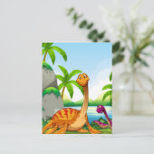 Dinosaur living in the jungle briefkaart (Staand voorkant)