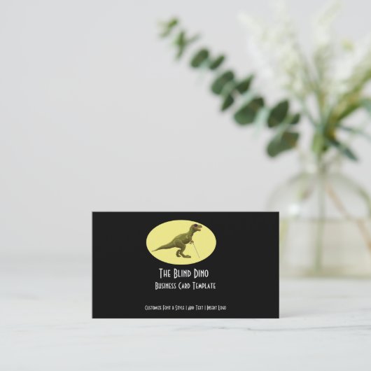 Dinosaur Logo - De blinde dinosaurus Visitekaartje (Staand voorkant)