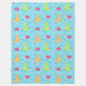 Dinosaur Love Fleece Deken (Voorkant)