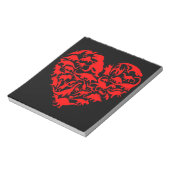 Dinosaur Love Heart Cute Valentijnsdag Boys Kinder Notitieblok (Linkerzijde)