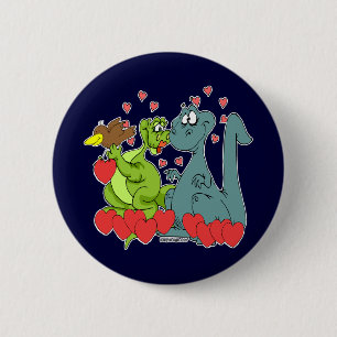 Dinosaur Love Ronde Button 5,7 Cm