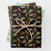 Dinosaur Love Wrapping Paper Flat Sheet Set van 3 (In situ)