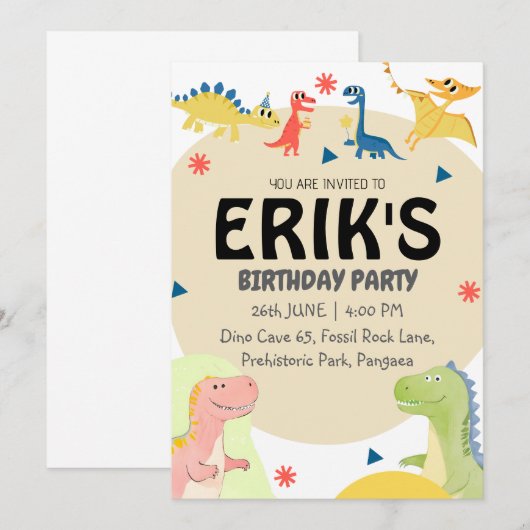 Dinosaur Lover 6e verjaardagsfeestje Kaart (Voorkant / Achterkant)