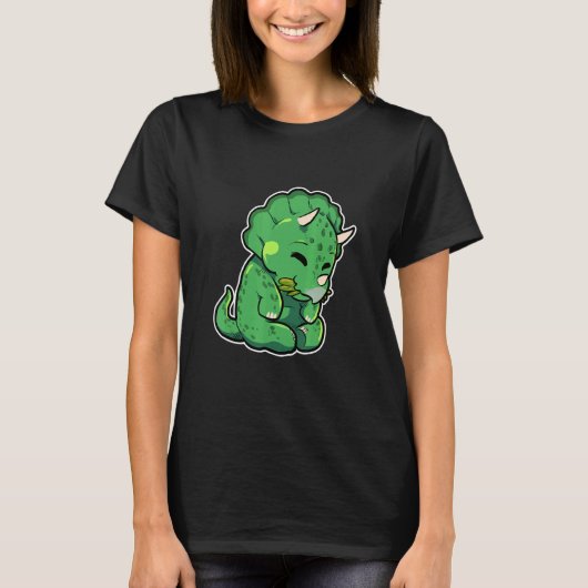 Dinosaur Lover Cute Triceratops T-shirt (Voorkant)