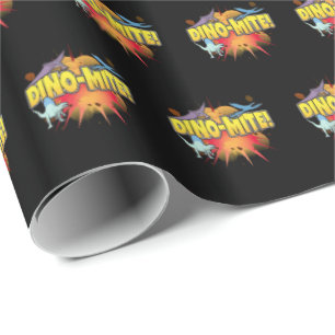 Dinosaur Lover Dynamite Dino-mite Pun Cadeaupapier