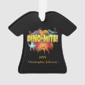 Dinosaur Lover Dynamite Dino-mite Pun Ornament (voorkant)