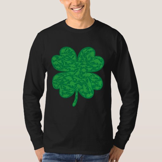 Dinosaur Lover Four Leaf Clover Dino St Patricks D T-shirt (Voorkant)