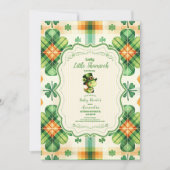 Dinosaur Lucky Little Shamrock Baby shower Kaart (Voorkant)