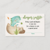 Dinosaur Luier Raffle Tickets TRex Baby shower Informatiekaartje (Voorkant)