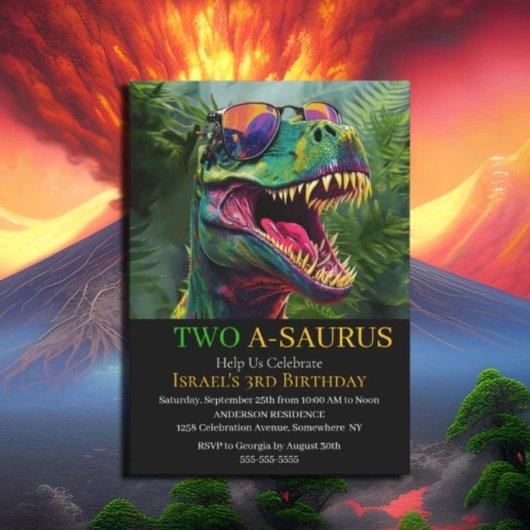 Dinosaur maakt zich klaar voor een ROAR-uitnodigin Kaart