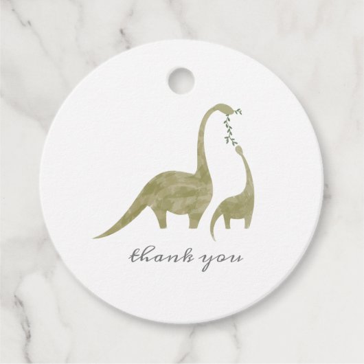 Dinosaur Mama Baby shower Bedankjes Labels (Voorkant)