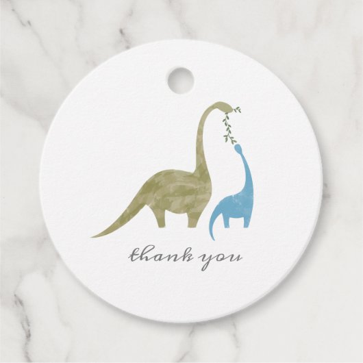 Dinosaur Mama en Baby shower Bedankjes Labels (Voorkant)