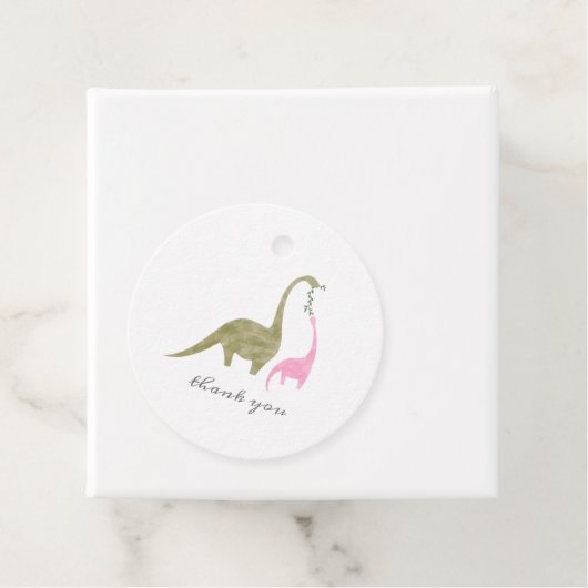 Dinosaur Mama Pink Baby shower Bedankjes Labels (In situ)