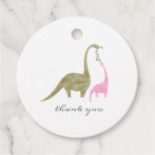 Dinosaur Mama Pink Baby shower Bedankjes Labels (Voorkant)