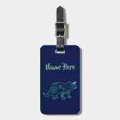 Dinosaur, mandala triceratops Custom Luggae Labels (Voorkant verticaal)