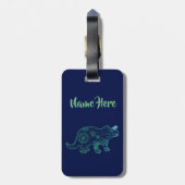 Dinosaur, mandala triceratops Custom Luggae Labels (Achterkant verticaal)