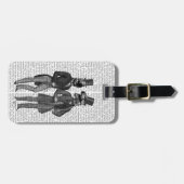 Dinosaur Mannen luiden de nacht uit Bagagelabel (Voorkant horizontaal)