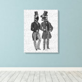 Dinosaur Mannen luiden de nacht uit Canvas Afdruk (Insitu (Houten vloer))