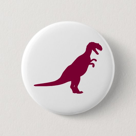 Dinosaur Maroon Ronde Button 5,7 Cm (Voorkant)